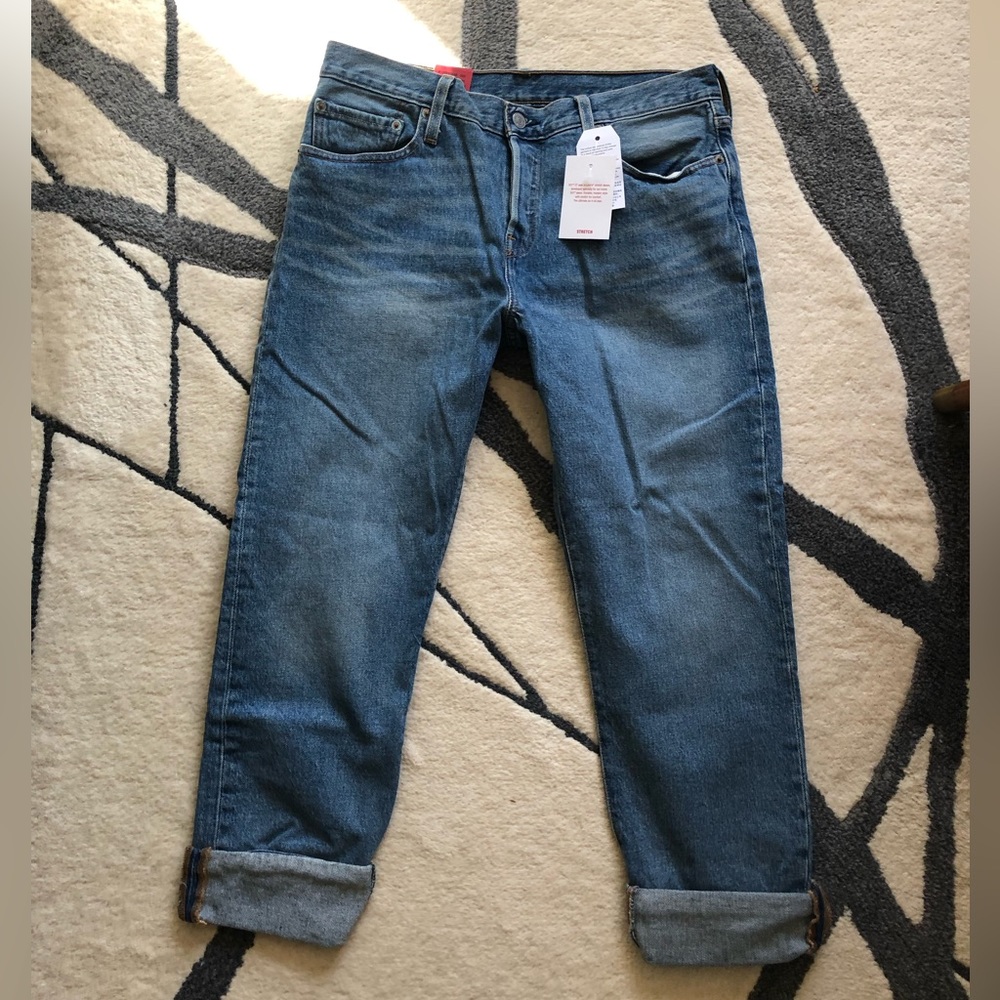 Levi’s 501ct. Fits like a boyfriend jean.